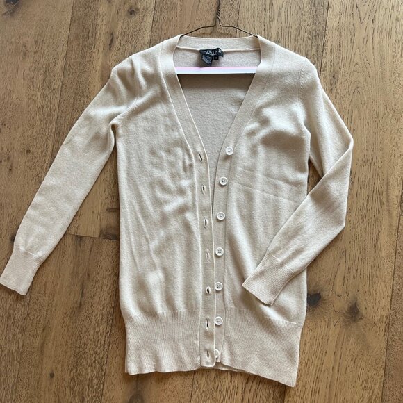 Biline for Canada Cream 100% Cashmere Caradigan - Size Small - Picture 2 of 4